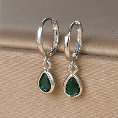 Vintage nerūsējošā tērauda apzeltīts cirkons Huggie Hoop auskari sievietēm Mazie ūdens pilienu auskari panku unisex roka rotaslietas