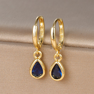 Vintage nerūsējošā tērauda apzeltīts cirkons Huggie Hoop auskari sievietēm Mazie ūdens pilienu auskari panku unisex roka rotaslietas