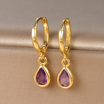 Vintage nerūsējošā tērauda apzeltīts cirkons Huggie Hoop auskari sievietēm Mazie ūdens pilienu auskari panku unisex roka rotaslietas