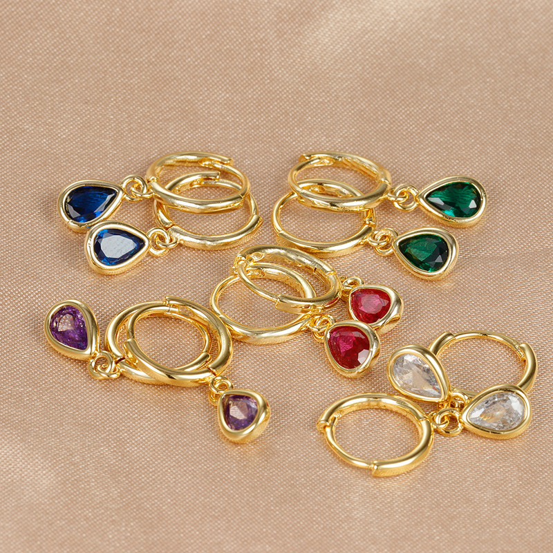 Vintage nerūsējošā tērauda apzeltīts cirkons Huggie Hoop auskari sievietēm Mazie ūdens pilienu auskari panku unisex roka rotaslietas