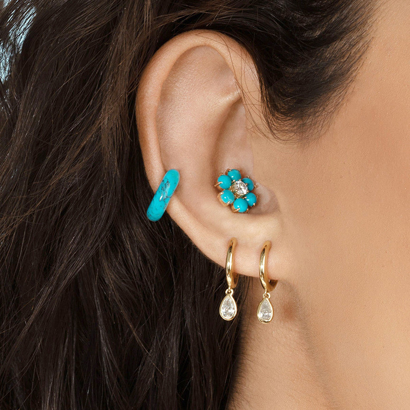 Vintage nerūsējošā tērauda apzeltīts cirkons Huggie Hoop auskari sievietēm Mazie ūdens pilienu auskari panku unisex roka rotaslietas