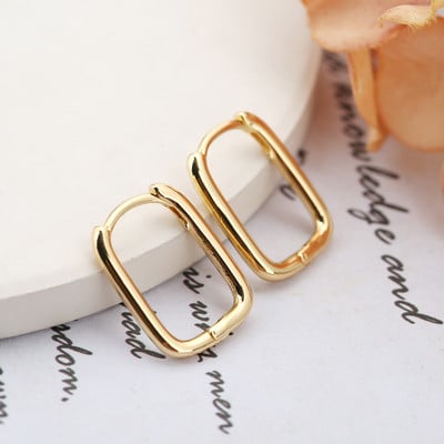 stainless steel Gold color Geometric O-shaped  Oval Hoop Earrings Female Simple Fashion  Jewelry Accessories Gift