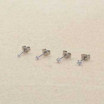 Super Mini 1,5mm Ζιργκόν 2mm από ανοξείδωτο ατσάλι Push Back Stud σκουλαρίκια για άνδρες Γυναικεία Κοσμήματα 2 τεμ.