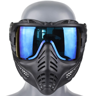 zlangsports Tactical Peintbols Airsoft pilnas sejas aizsargmaska var tikt komplektēta ar sporta kameru CS Cosplay Halloween