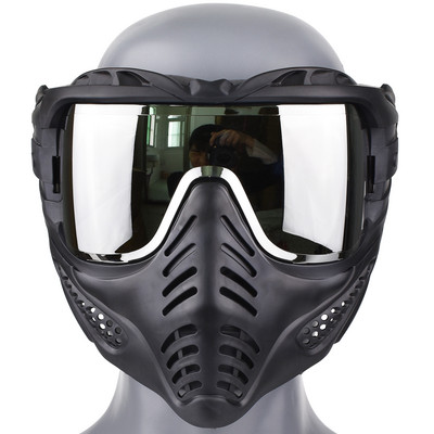 zlangsports Tactical Peintbols Airsoft pilnas sejas aizsargmaska var tikt komplektēta ar sporta kameru CS Cosplay Halloween