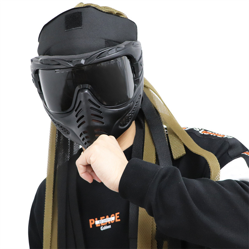 zlangsports Tactical Peintbols Airsoft pilnas sejas aizsargmaska var tikt komplektēta ar sporta kameru CS Cosplay Halloween