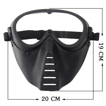 Airsoft Paintball Mask Steel Mesh/Lens Protective Mask Hunting Tactical Outdoor Protective CS Halloween Party Cycling Face Mask