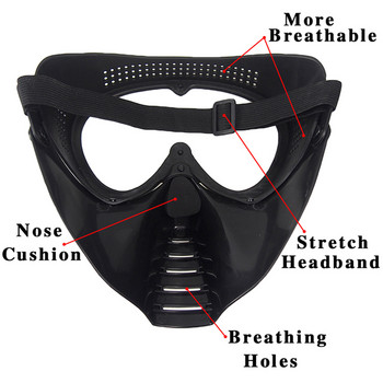 Еърсофт маска за пейнтбол Защитна маска от стоманена мрежа/лещи Ловна тактическа външна защитна CS Хелоуин парти Колоездене Маска за лице