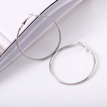 Νέα σκουλαρίκια κρίκοι 40mm 60mm 70mm Big Smooth Circle Earrings Basketball Brincos Loop σκουλαρίκια για γυναίκες Κοσμήματα Oorbellen