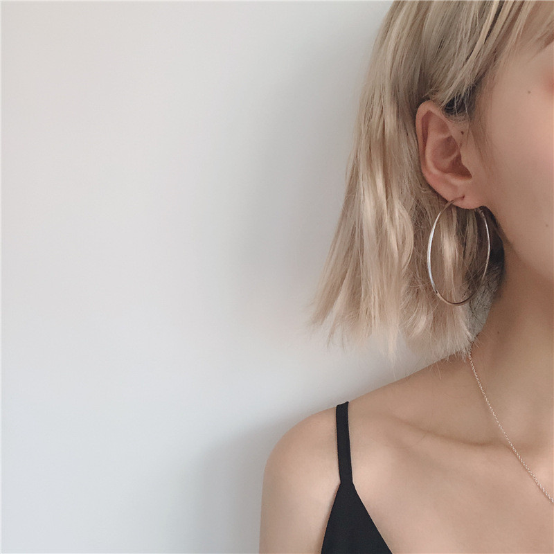 Uued rõngaskõrvarõngad 40mm 60mm 70mm suured siledad ümmargused kõrvarõngad korvpall Brincos silmuskõrvarõngad naistele Ehted Oorbellen