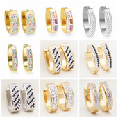 1 Pāris Jauni Rhinestone Crystal Hoop Auskari Sieviešu Vīriešu Modes Nerūsējošā tērauda Aplis Auskari Meiteņu Panka Rotaslietas