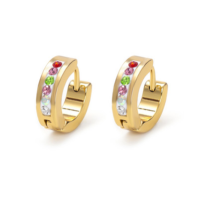 1 Pāris Jauni Rhinestone Crystal Hoop Auskari Sieviešu Vīriešu Modes Nerūsējošā tērauda Aplis Auskari Meiteņu Panka Rotaslietas