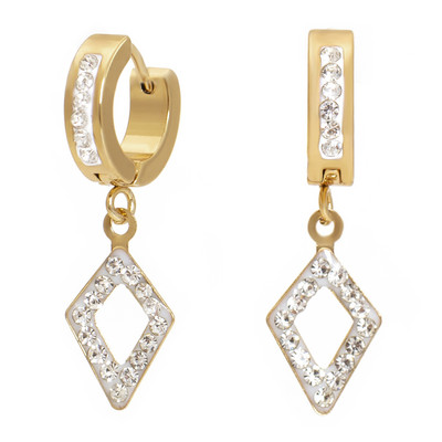 1 Pāris Jauni Rhinestone Crystal Hoop Auskari Sieviešu Vīriešu Modes Nerūsējošā tērauda Aplis Auskari Meiteņu Panka Rotaslietas