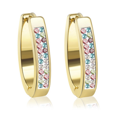 1 Pāris Jauni Rhinestone Crystal Hoop Auskari Sieviešu Vīriešu Modes Nerūsējošā tērauda Aplis Auskari Meiteņu Panka Rotaslietas