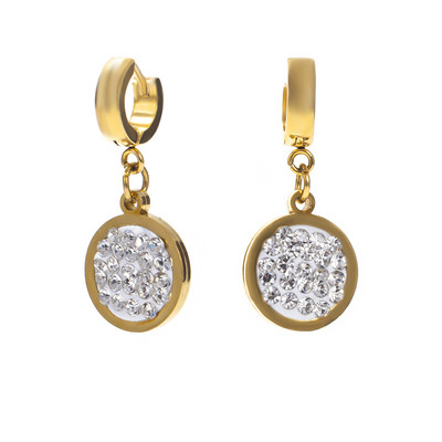 1 Pāris Jauni Rhinestone Crystal Hoop Auskari Sieviešu Vīriešu Modes Nerūsējošā tērauda Aplis Auskari Meiteņu Panka Rotaslietas