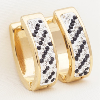 1 Pāris Jauni Rhinestone Crystal Hoop Auskari Sieviešu Vīriešu Modes Nerūsējošā tērauda Aplis Auskari Meiteņu Panka Rotaslietas