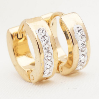 1 Pāris Jauni Rhinestone Crystal Hoop Auskari Sieviešu Vīriešu Modes Nerūsējošā tērauda Aplis Auskari Meiteņu Panka Rotaslietas