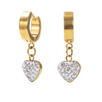 1 Pāris Jauni Rhinestone Crystal Hoop Auskari Sieviešu Vīriešu Modes Nerūsējošā tērauda Aplis Auskari Meiteņu Panka Rotaslietas