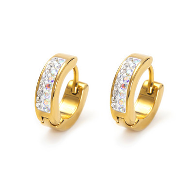 1 Pāris Jauni Rhinestone Crystal Hoop Auskari Sieviešu Vīriešu Modes Nerūsējošā tērauda Aplis Auskari Meiteņu Panka Rotaslietas