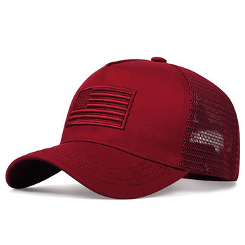 Модни шапки с бейзболна мрежа с бродерия на американски флаг Пролет и лято Регулируеми ежедневни шапки на открито Слънцезащитна шапка