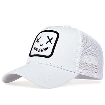 Unisex Ghost Face Ebroidery Καπέλα μπέιζμπολ με δίχτυα άνοιξη και καλοκαίρι ρυθμιζόμενα καπέλα για εξωτερικούς χώρους αντηλιακό καπέλο casual
