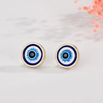 1 Ζεύγος Heart Evil Eye σκουλαρίκια γυναικεία δώρο Κοσμήματα Μόδα Απλά γυαλιστερά τουρκικά μάτια Fatima σκουλαρίκια με γεωμετρικό κύκλο