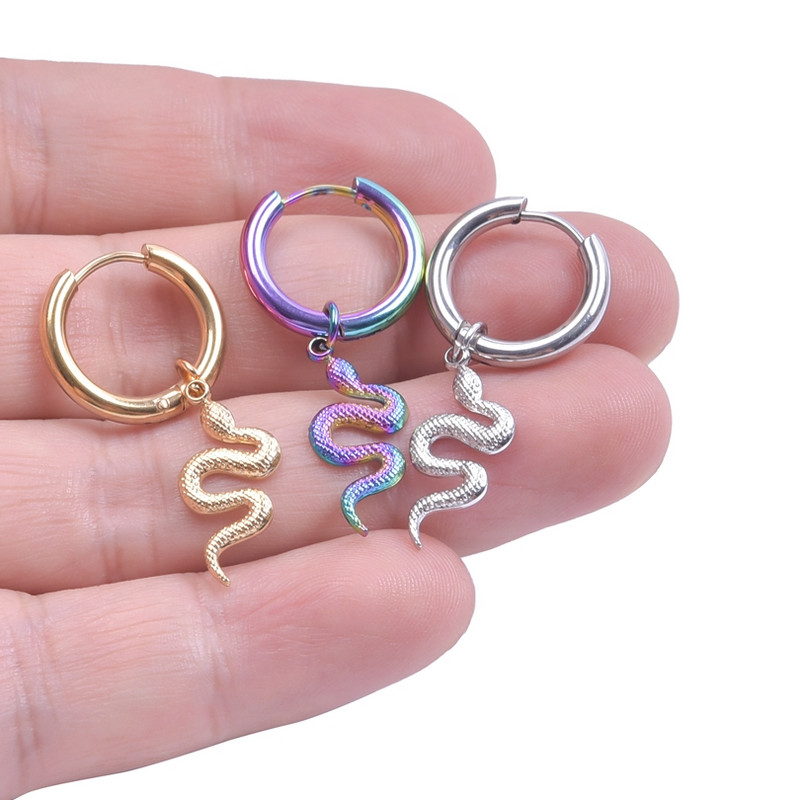 Serpent Snake Charm kõrvarõngas roostevabast terasest ehted/kõrvarõngad naistele meeste ripats looma kõrva augustamise rõngas Oorbelleni peotüdruk
