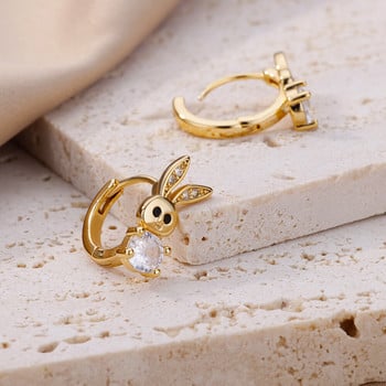 Γυναικεία σκουλαρίκια λαγουδάκι πεταλούδα από ανοξείδωτο ατσάλι Χρυσά σκουλαρίκια κρίκους 2024 Trending αισθητικής κοσμήματα pendientes mujer