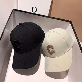 Шапки за мъже 2023 г. Нова бейзболна шапка с бродирана буква C Kpop модна шапка за двойка Snapback Шапка за мъже и жени Слънчеви шапки Chapeau Homme