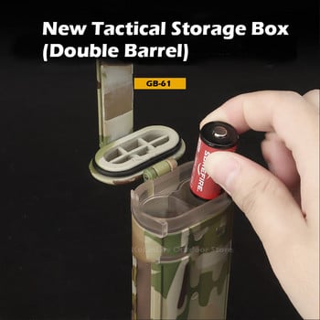 Σύστημα Tactical Box Retention MOLL Συμβατό για 18650 CR123 AA/AAA Battery Storage Military Hunting Paintball Accessories