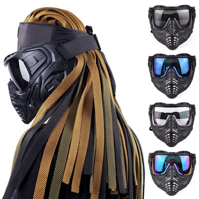Paintball Airsoft teljes arc szemüveg védőmaszk Tactical Indy piszkos fonott homlok fejfedő maszk szett Vadászkiegészítők