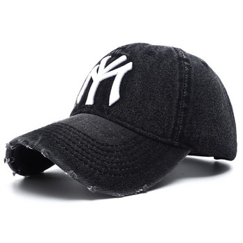 2023 Нова луксозна марка MY Бродирана изпрана дънкова бейзболна шапка за мъже Висококачествени черни реколта Y2k Dad шапки Gorras Hombre