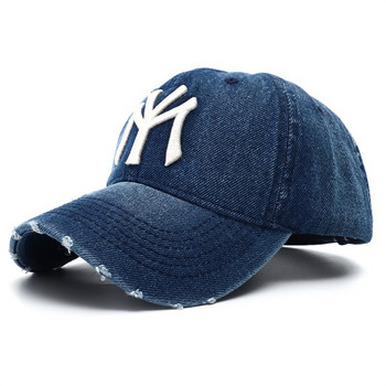 2023 Нова луксозна марка MY Бродирана изпрана дънкова бейзболна шапка за мъже Висококачествени черни реколта Y2k Dad шапки Gorras Hombre