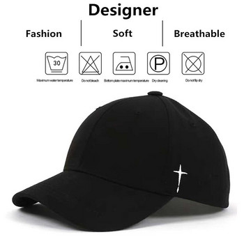 Unisex Simple Cross Water Drop Κέντημα Καπέλα μπέιζμπολ Άνοιξη και Φθινόπωρο με ρυθμιζόμενο καπέλο εξωτερικού χώρου αντηλιακό καπέλο