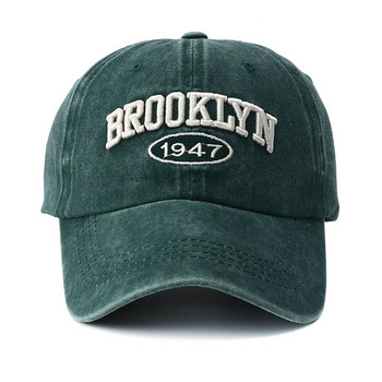 Ανδρικό καπέλο 2023 με κέντημα Brooklyn Vintage vintage μαύρα πράσινα πλυμένα καπέλα μπέιζμπολ για γυναίκες Gorras Hombre