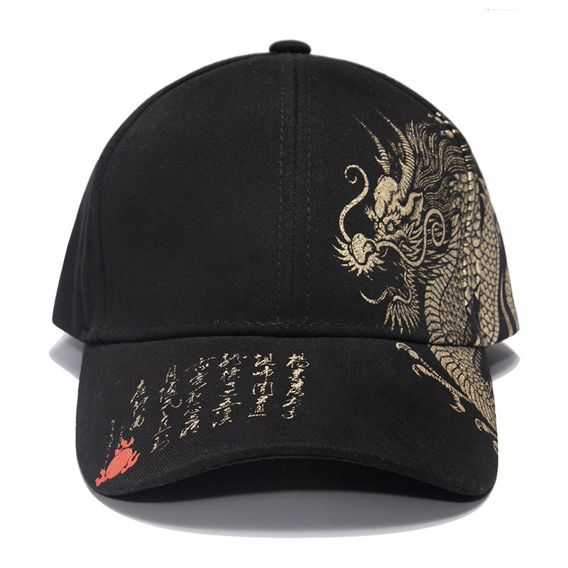Printimine Hiina draakoni meeste pesapallimütsid Totem Belief naiste puuvillane snapback müts välitingimustes päikesekaitse Gorras Trucker Cap