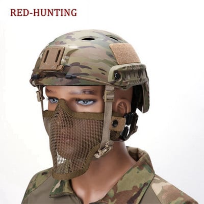 Taktiskā aizsargtīkla pusmaska, Airsoft, tērauda metāla siets, āra peintbola aksesuāri