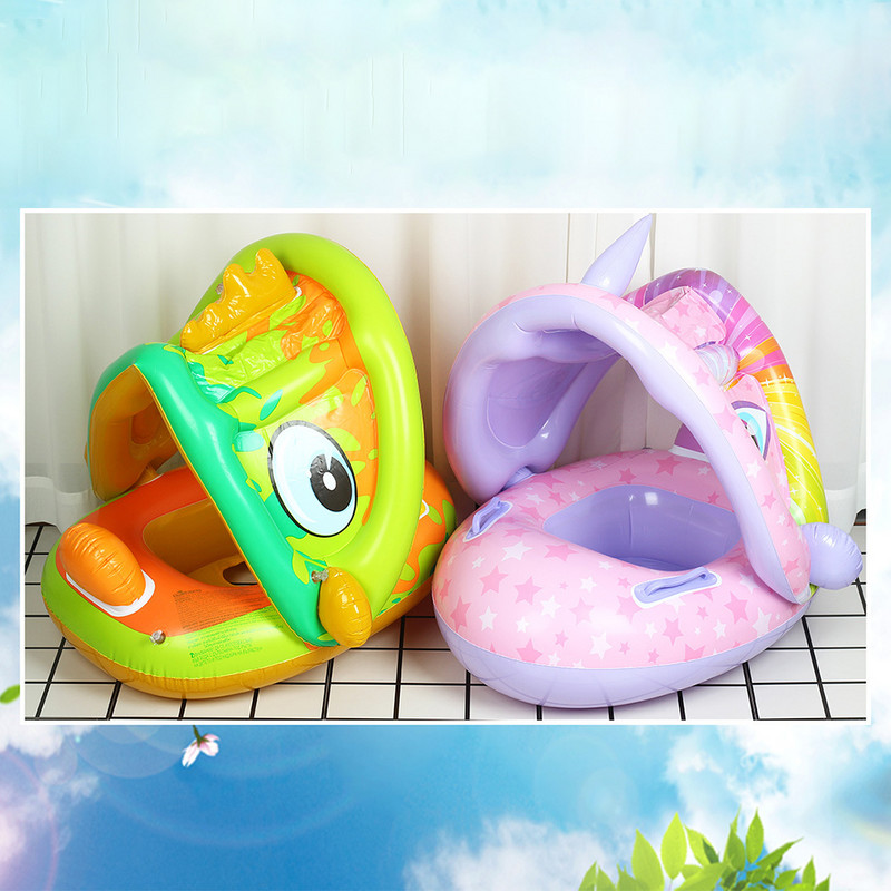 Päikesevarjuga sile PVC ujuvrõngas ujumispäästevöö rõngas, kulumiskindel unisex korduvkasutatav, mugav suvepuhkuseks