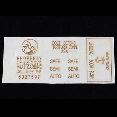 M4 M4a1 metalinis lipdukas Dažasvydis Pneumatas Gel Ball Blaster Dažasvydžio ginklo priedai 3M Stiprus lipdukų įranga Sidabrinis Auksas