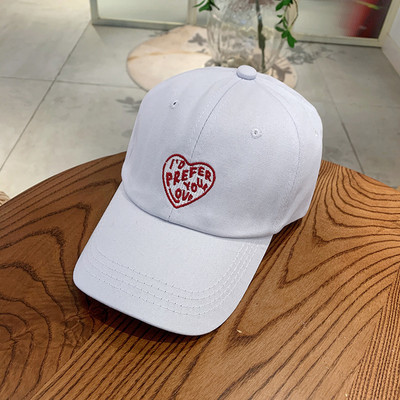 Nova modna korejska ljubavna pisma izvezena ženska bejzbol kapa za ležernu fotografiju pamučni šešir za par Hip hop uniseks šešir