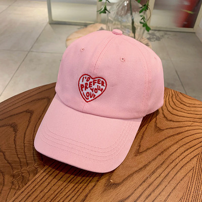 Nova modna korejska ljubavna pisma izvezena ženska bejzbol kapa za ležernu fotografiju pamučni šešir za par Hip hop uniseks šešir