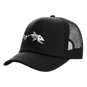 Fishbone Trucker Cap Men Fishing Skeleton Fish Bone Καπέλα μπέιζμπολ Unisex Διχτυωτό καπέλα MZ-496