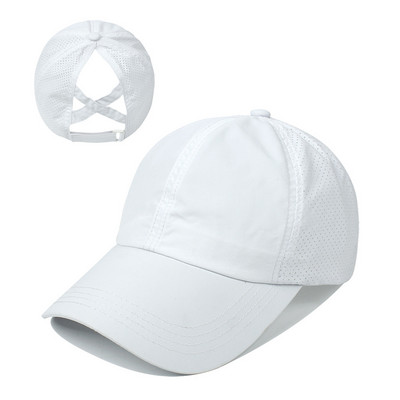 Sieviešu zirgaste Beisbola cepures Modes Sieviešu Criss Cross netīrs Bun Snapback Cepure Ponycap Trucker Cepures Regulējamas āra sporta