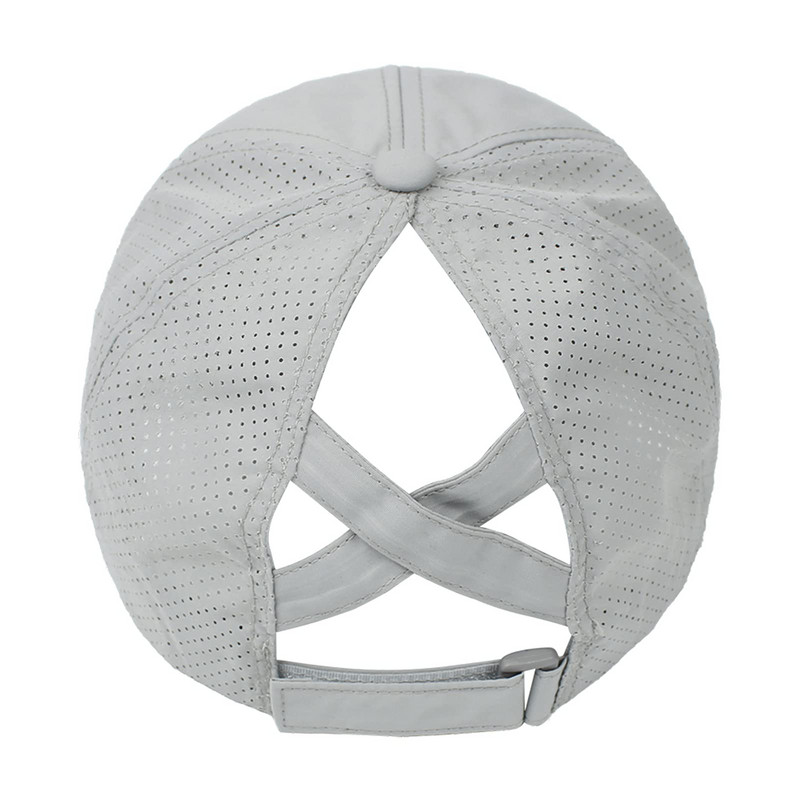 Sieviešu zirgaste Beisbola cepures Modes Sieviešu Criss Cross netīrs Bun Snapback Cepure Ponycap Trucker Cepures Regulējamas āra sporta