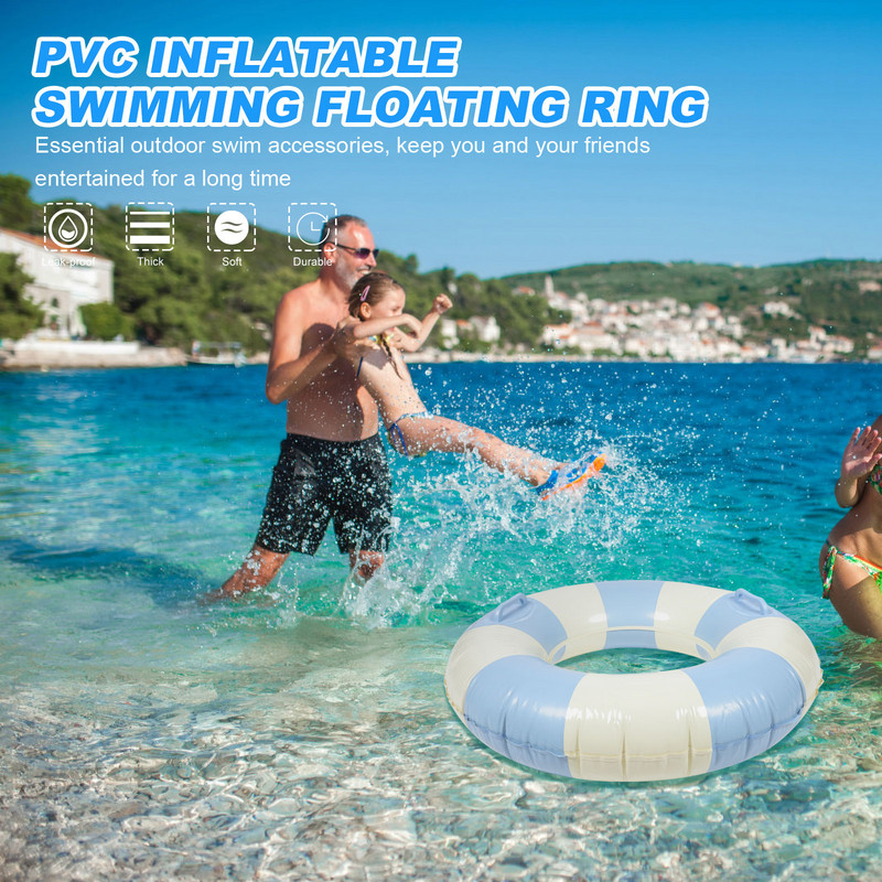 Triibuline ujumisrõngas Täiskasvanute ujumistarvikute käepide Sport Unisex Circle PVC basseinis ujuvad riided