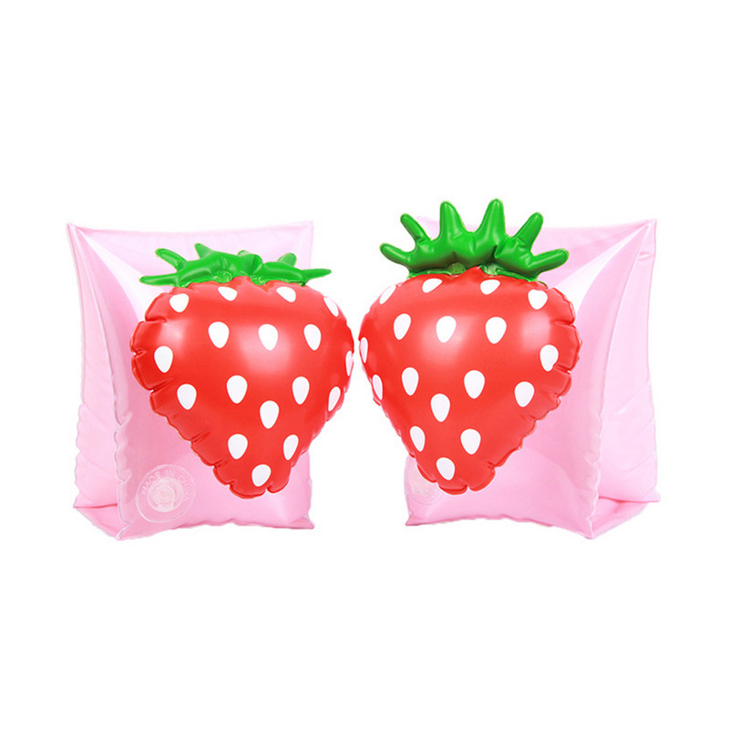 1 pora kūdikių plaukimo rankos žiedas, pripučiamas baseino saugos mokymas, plaukimo rankos žiedas, plūduriuojantis žiedas vaikams (braškių)