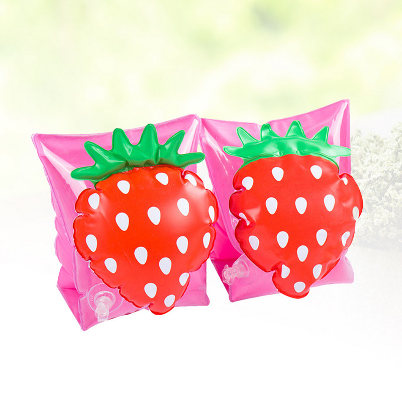 1 pora kūdikių plaukimo rankos žiedas, pripučiamas baseino saugos mokymas, plaukimo rankos žiedas, plūduriuojantis žiedas vaikams (braškių)