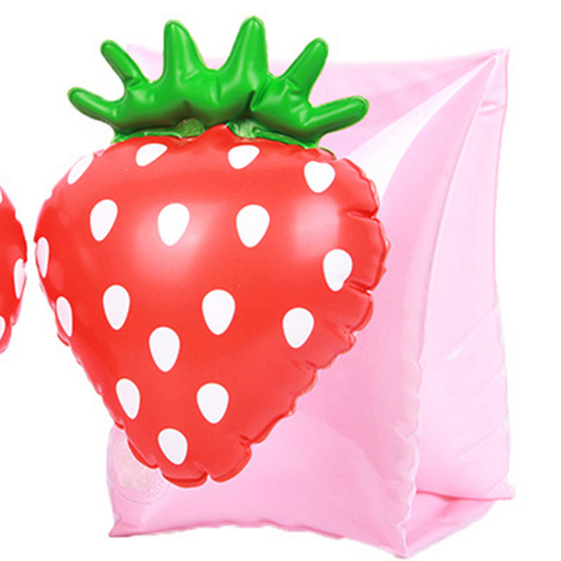 1 pora kūdikių plaukimo rankos žiedas, pripučiamas baseino saugos mokymas, plaukimo rankos žiedas, plūduriuojantis žiedas vaikams (braškių)