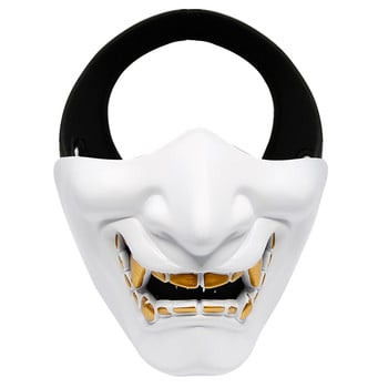 Skull Samurai Paintball Mask Half Face Tactical Airsoft Masks Military Army Wargame Gear Halloween Στολή Cosplay Μάσκα κυνηγιού
