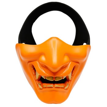 Skull Samurai Paintball Mask Half Face Tactical Airsoft Masks Military Army Wargame Gear Halloween Στολή Cosplay Μάσκα κυνηγιού